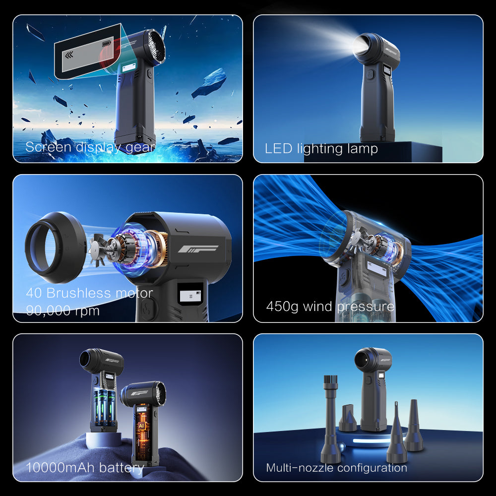 High-Speed Cordless Air Blower with LED Light